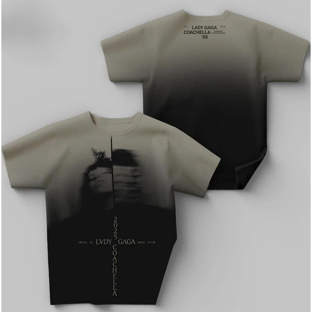 Lady Gaga T-shirt Mens Size M Coachella Festival 2025 Mayhem Dyed Gradient